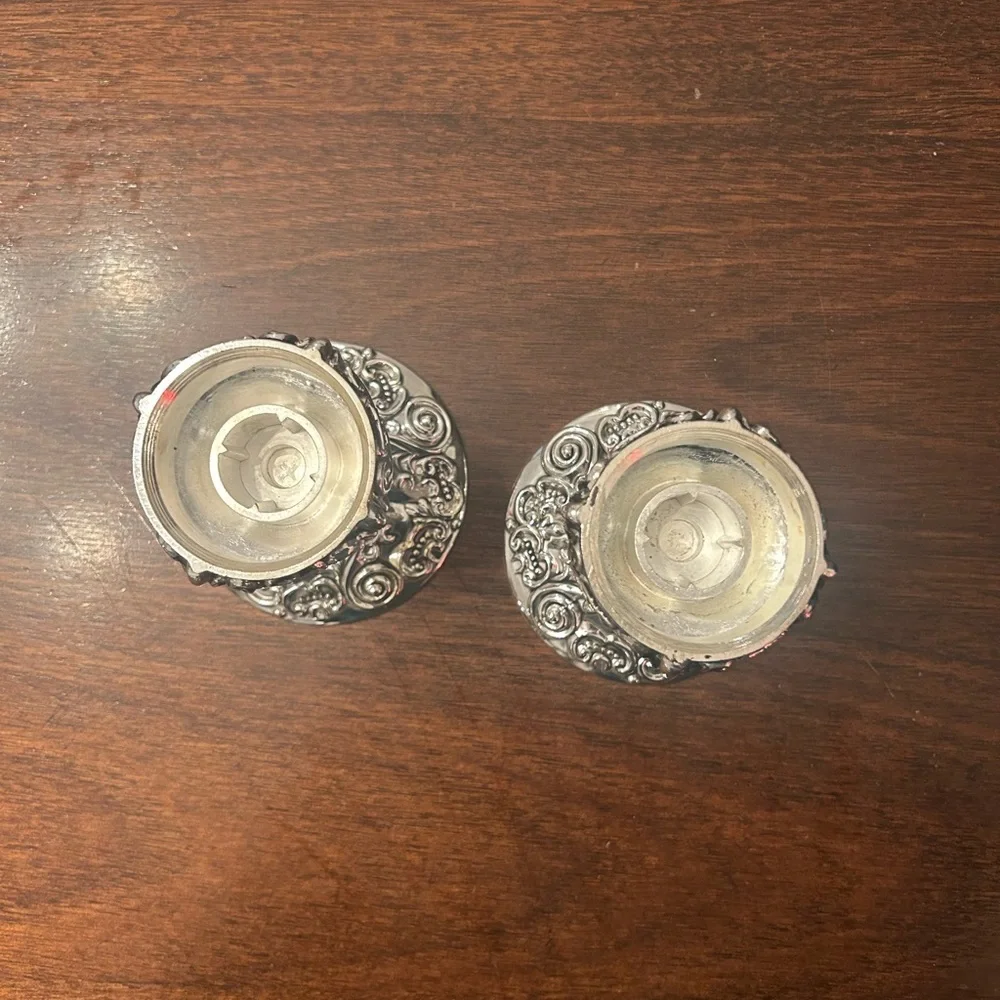 Vintage Godinger Ornate Silver Candle Holders